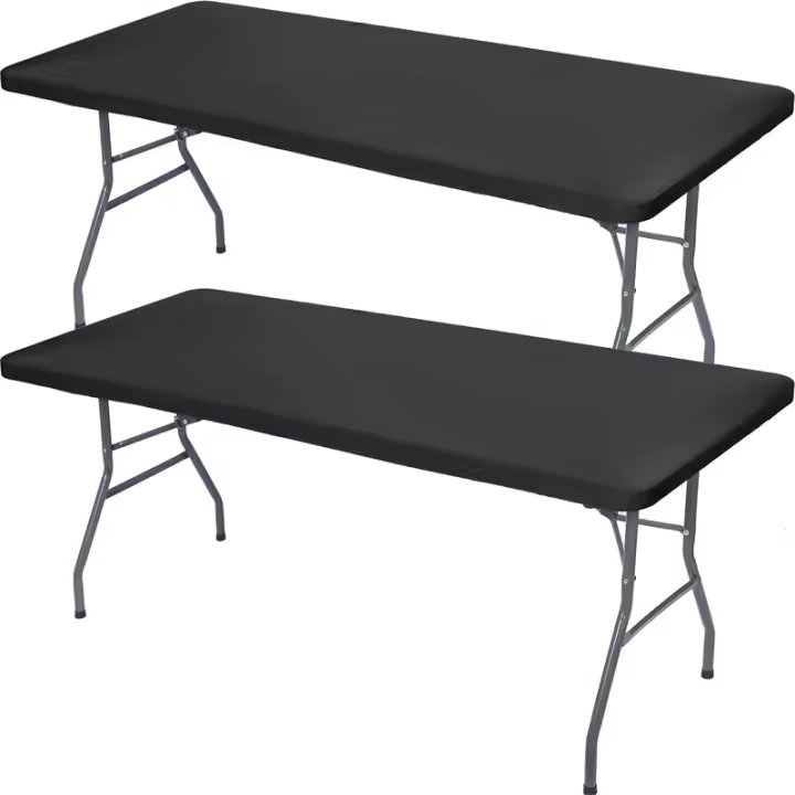 Mantel Rectangular Elástico De Spandex Lavable Y Plegable Para Picnic Cubierta De Mesa Resistente a La Polilla Tela De Poliéster Para Bodas Fiestas Y Banquetes - 1