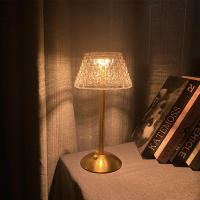 Lámpara De Mesa Nórdica Con Cristal Toque Dimming USB Recargable Luz Nocturna Para Decoración De Café Bar Hotel Dormitorio - details 10