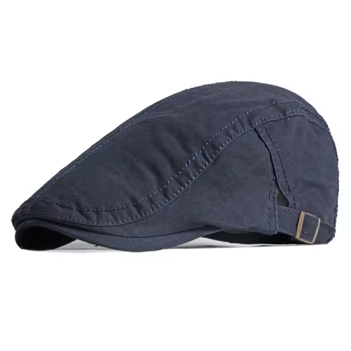 Gorra plana sencilla de algodón para hombre, sombrero de pintor vintage, informal, combina con todo, hacia adelante - 1