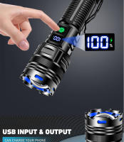 Nueva linterna de luz potente recargable con pantalla digital, láser blanco, LED, iluminación exterior, linterna recargable con zoom multifunción - details 2