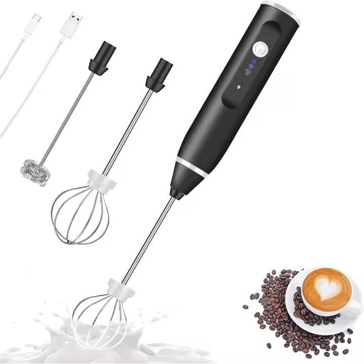 【MOTOR TURBO 2024】Espumador de Leche Electrico, USB Recargable Mini Batidora, Milk Frother, Batidora Leche Espuma, 3 Velocidades, Vaporizador de Leche, Batidora de Leche para Café con leche, Capuchino, Chocolate Caliente - 1