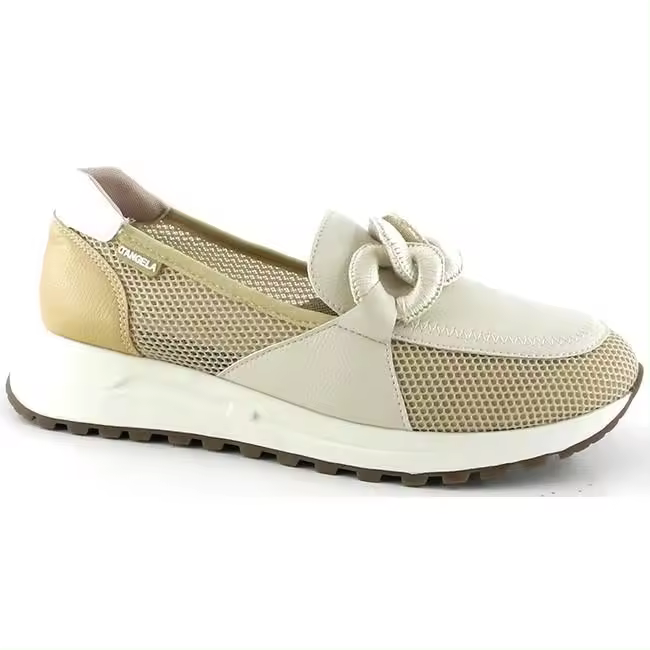 Zapato Mocasín de Mujer D´ANGELA DHL28002 - Estilo Moderno y Cómodo, Paneles en Beige, Blanco y Cuero, Plantillas Extraíbles. - 1