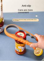 Abrebotellas Multifuncional Cuatro En Uno Antideslizante Ahorrador De Esfuerzo Para Botellas Y Lids De Latas Plástico Inoxidable - details 5