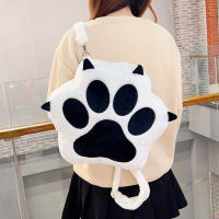 Mochila De Peluche Con Patas De Gato Lindo Para Niñas Con Correas Ajustables Y Cierre De Cremallera Estilo Kawaii Para Mujeres Y Niñas - details 2