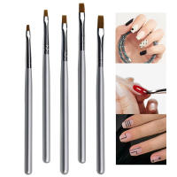 Pincel De Arte De Uñas Profesional Con Mango De Madera 5Estilos Para Pintura Acrílica UV Gel Y Polvo De Uñas Set De Pinceles De Manicura - details 0