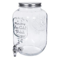 STARLEY-Dispensador de Agua/Bebidas con Grifo - Recipiente de Cristal y Dosificador Metálico - 3800 ML (Negro, Sin Soporte - 16,5 x 26 x 16,5 cm) - details 0