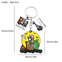 Llavero the Nightmare before Christmas Sally Y Jack Skellington Para Parejas Regalo De Joyería De Halloween Accesorio De Coche De Zinc Aleación Unisex - details 3