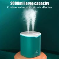 Humidificador de aire portátil de escritorio USB de 2 l con vapor frío, humidificador ultrasónico silencioso con 2 modos de niebla y 7 luces de colores, apagado automático para viajes, hogar y dormitorio - details 0