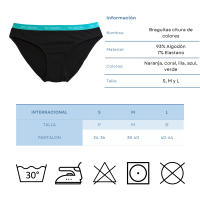 Don Algodon | Pack 6 Braguitas de Algodón Suaves y Cómodas | 1 Unidad por Color | Bragas Mujer Transpirables y Resistentes - details 0
