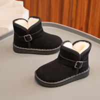 Botas De Nieve Para Niños Y Niñas Con Hebilla Y Peluche Grueso Color Sólido Botas Cortas De Tobillo Flexibles Y Cálidas Para Hombres Y Mujeres Tallas 23-36 - details 11
