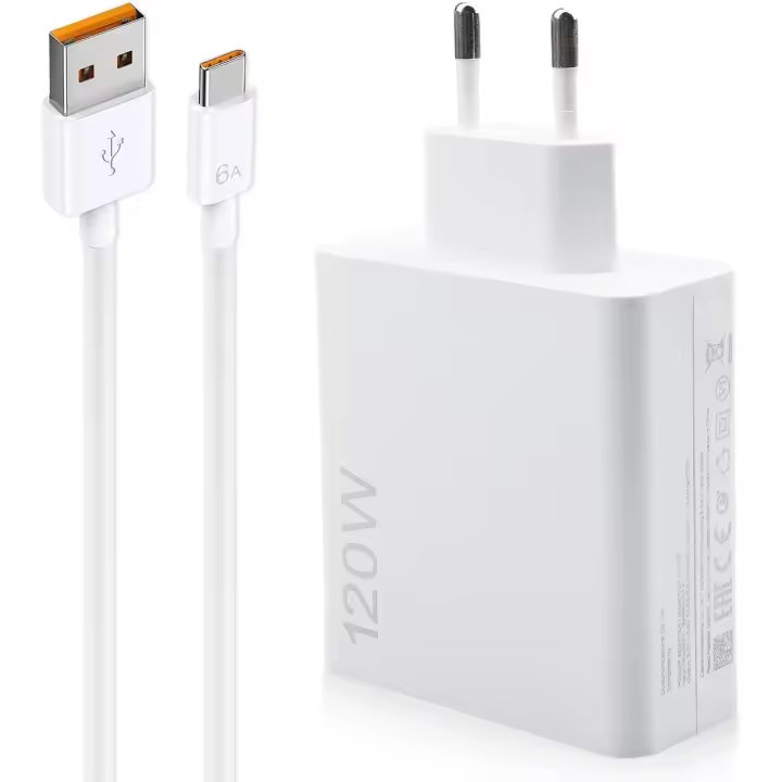 Cargador de 120 W con cable USB C para Xiaomi, 1 unidad Cargador rápido USB Power Teléfono móvil Cargadores Adaptador de carga rápida 1 metro Cable de carga tipo C para Xiaomi Redmi Note 14 13 12 11 - 1