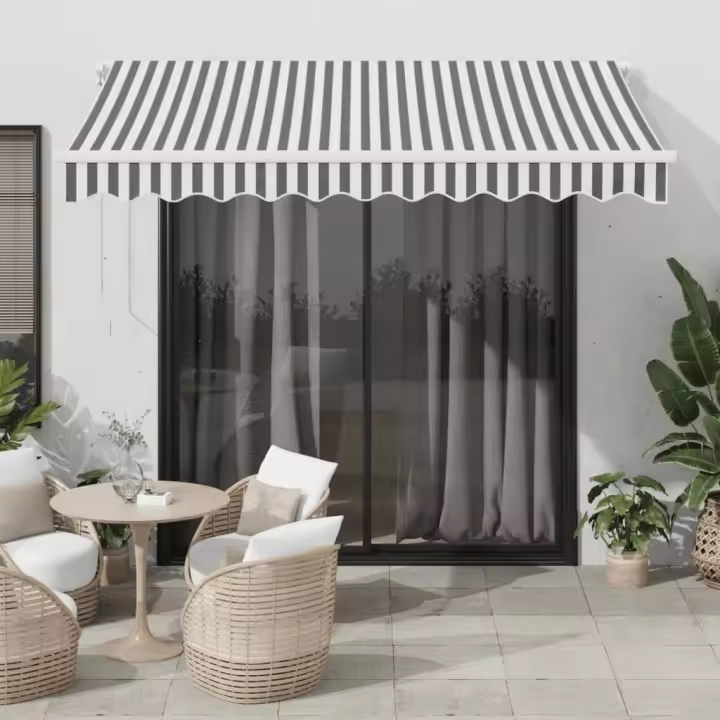 vidaXL Toldo retráctil automático gris antracita y blanco 300x250 cm - 1