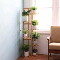 Estantería para Plantas 6 Niveles Macetas de Bambú Decorativa: Escalera para Flores Vertical Soporte Estante para Esquina Exterior Interior Balcón Jardín Salón Aire Libre Decoración Casa Hogar40 x 20,2 x 121,9cm - details 6