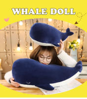 Pequeño Ballena Azul De Peluche Suave De 25cm Juguete De Animales Marinos Almohada Lindo Delfín Para Niñas Regalo De Cumpleaños - details 0