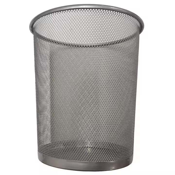 Circular Mesh Wastebasket Trash Can, Waste Basket Garbage Can Bin for Bath, Kitchens, Home Offices, Dorm  (1 Pack, Silver) - 1