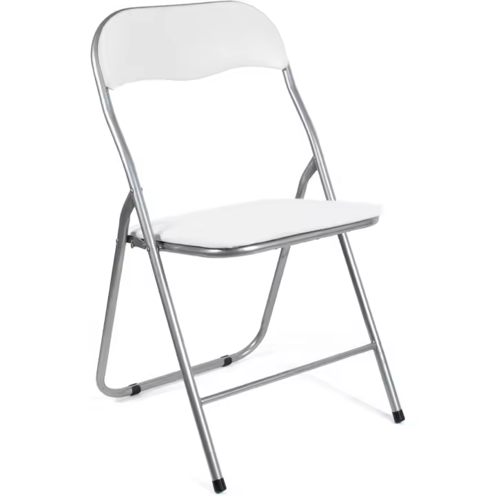 Shoppe house - Silla Plegable Acolchadas - Asiento Auxiliar para el Hogar - Ideal para Cocina, Comedor, Salón, Dormitorio - 44 x 45 x 80 cm (Blanco) - 1