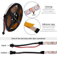 Tira De Luces LED RGB WS2812B SMD5050 30/60 LEDs/m Flexible Para Decoración Control Remoto Inalámbrico 5V Smart Addressable Pixel - details 8