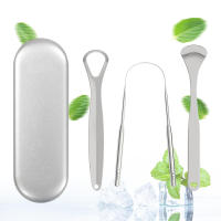 Juego De Limpieza De Lengua En Acero Inoxidable Premium Herramienta De Higiene Oral Portátil Para Viajes Elimina El Aliento Malo - details 1