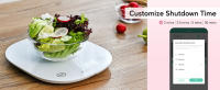 Bascula de Cocina hasta 5kg, Báscula Inteligente Con Bluetooth, Balanza para Alimentos con Superficie de Vidrio Templado y Pantalla LCD, Peso de Comida Funciona con Pila AA, Alta Precisión de 1g, Cocinar, Café, Blanco - details 2