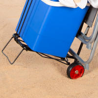 AKTIVE Carro playa multiuso plegable tubos de acero resistente  35*35*87cm  peso maximo 25kg Con ruedas de goma y eje central de hierro, incluye cinta elástica con doble gancho para fijar los objetos ideal para transpotar cualquier accesorios - details 7