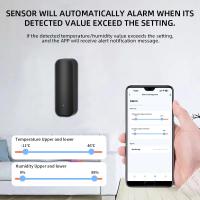 Sensor De Temperatura Y Humedad Inteligente ONENUO Tuya Compatible Con Alexa Y SmartLife Monitoreo Remoto Por App WiFi Negro - details 8