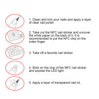 7pcs NFC Iluminación De Uñas Con Diferentes Colores Pegatinas Adhesivas Inteligentes Para Arte De Uñas ABS Glow En La Oscuridad - details 1