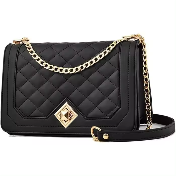 Sac Bandoulière Cuir PU Sac à Main Femme Chaîne Porté Epaule Fourre - 1