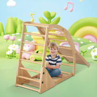 Escalera de Madera, Arco de Trepá, Juego de Trepá de Madera 8 en 1 multifuncionales-Con Tobogán, módulo de Trepá, barco balancín y Tienda de campaña - múltiples variaciones de formas para el juego Creative y el movimiento. - details 3