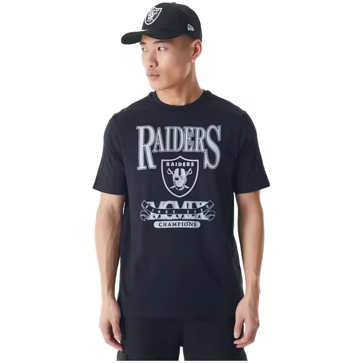 Camiseta de Manga Corta New Era Las Vegas Raiders Nfl Champions para hombre en color negro - 1