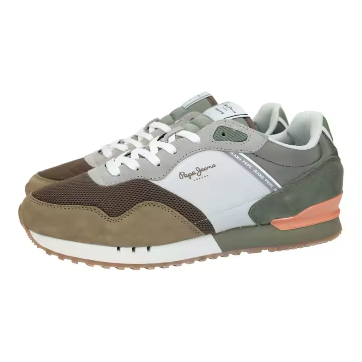 Deportivos marca PEPE JEANS para hombre en color marrón. Deportivos para hombres, en color marrón verde y gris, cómodas, cordones y piso de goma antideslizante - 1