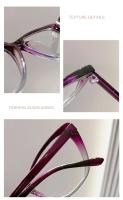 Gafas De Lectura Fashion Purple Cat Eye Con Marco De Mariposa Anti Luz Azul Gradiente Para Computadora Y Lectura - details 1