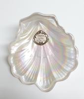 Concha de Bautizo personalizada. Una elegante concha Bautismal con una placa metálica grabada con el nombre y la fecha del Bautizo. Perfecto para regalar en un día tan importante y tener como recuerdo para toda la vida. Presentada en una caja de cartón. - details 3
