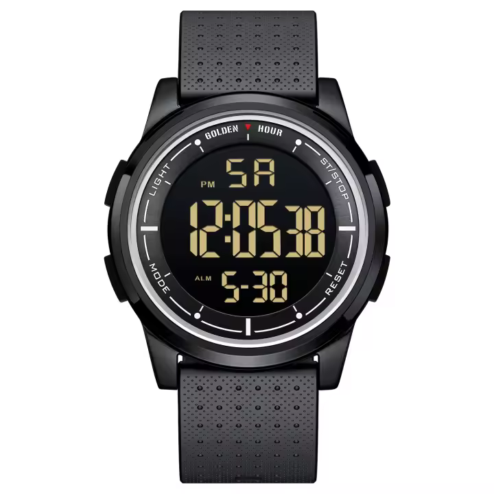 Reloj Deportivo De Moda GOLDENHOUR Para Hombres Multifuncional Resistente Al Agua 5Bar Cuarzo Digital Con Correa De Silicona Y Alarma - 1