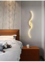 Lámpara De Pared LED Moderna Para Dormitorio Y Sala De Estar Luz De Noche Dorada Con Fuente De Luz LED Decoración Para Hogar Y Sofa - details 22