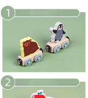Juguetes De Tren Magnético De Madera Pequeños Para Niños Puzzle De Construcción Magnética Bloques Para Bebés Temática De Transporte Y Animales - details 8