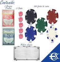 Maletín de Póker Euroxanty 300 Piezas | Juego de Póker 2 Barajas y Dados | Maletín de Aluminio Reforzado | Fichas de Casino Sin Numeración | Set Profesional - details 4