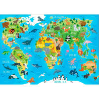 Educa Borras Puzzle Mapamundi Animales 150 piezas 48x34cm, Puzzle Infantil Animales, Juego Buscar en Mapa para Niños y Niñas, Regalo Cumpleaños, Navidad, Reyes - details 1