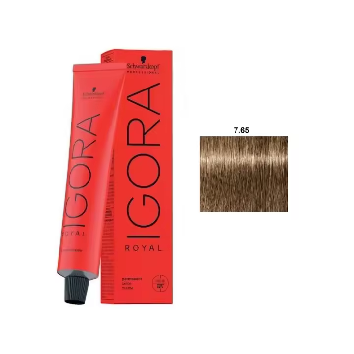 Tinte Igora Royal / Schwarzkopf - 7.65 Rubio Medio Chocolate Dorado - 1