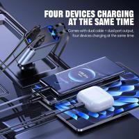Cargador de coche retráctil de 120 W con Starlight, adaptador USB-C 4 en 1 de carga rápida con 2 cables retráctiles y 2 puertos USB, compatible con iPhone 16/15/14/13/12/11 y todos los teléfonos Android. - details 4