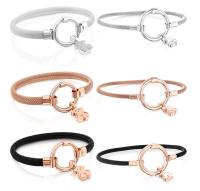 S925 sterling silver bear decorative ring & wire braided bracelet European and American fashion exquisite braided bracelet simple and versatile women's silver jewelry - details 1