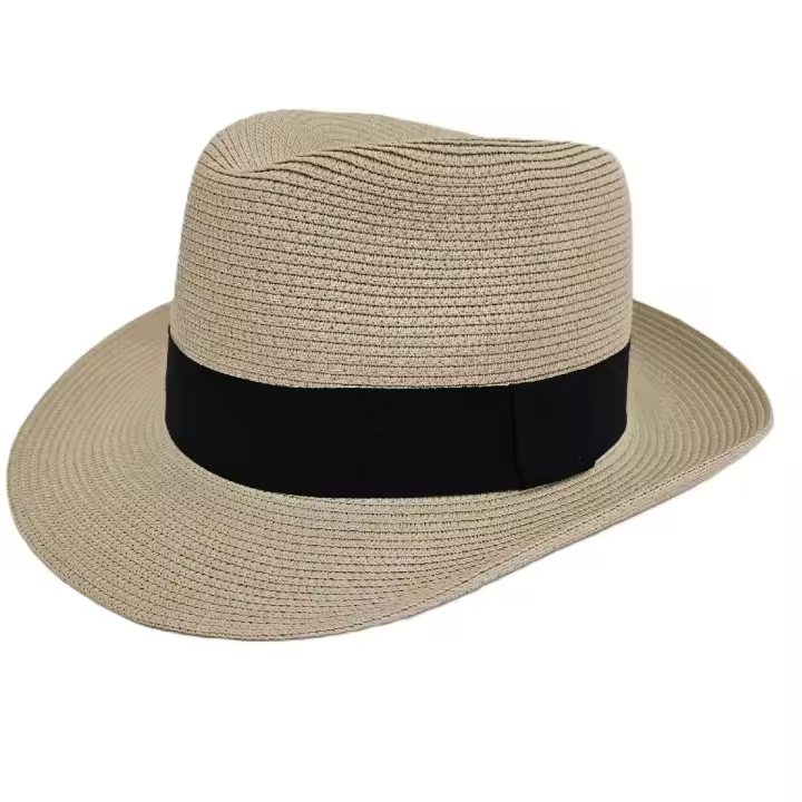 Kebedo Moda Sombrero Paja Beige Fedora Unisex | Estilo Panamá Retro Diseño Borsalino | UPF 50+ |  ¡Protección y Estilo! - 1
