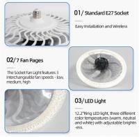Ventilador De Techo Con Control Remoto Inteligente Y Luz LED Incluida Base E27 Para Sala De Estar Moderno Y Dimmable Certificación CE Y CCC - details 5