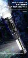 Linterna Táctica LED De Alta Potencia Recargable Con Zoom Telescópico Y Batería Integrada Para Camping Luz De Emergencia Con Distancia De Iluminación De 100-200 M - details 0