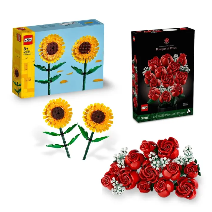 Pack de LEGO 10328 Botanical Collection Ramo de rosas + 40524 Girasoles - 1