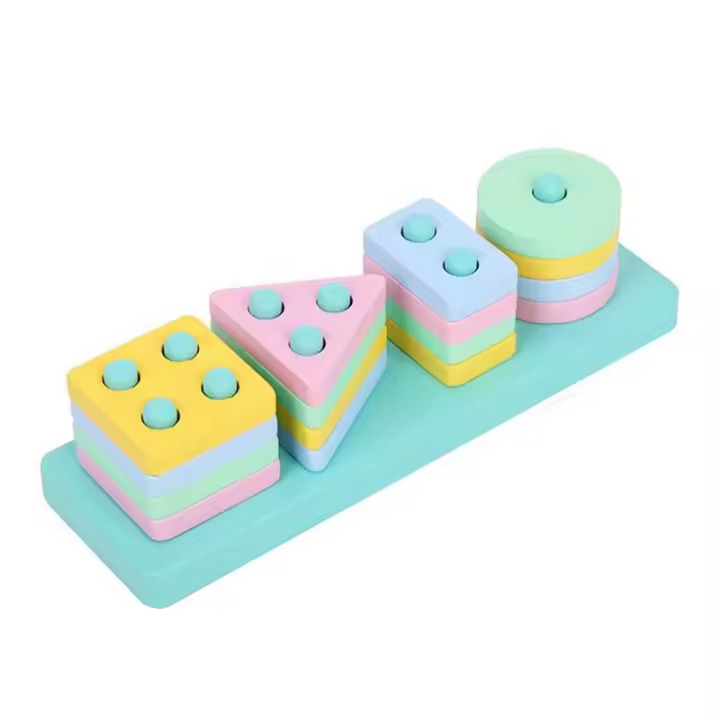 Juego De Bloques De Construcción Geométricos Montessori Para Niños Caja De Ensamblaje De Formas Educativo De Madera Sin Baterías Adecuado Para Edad 14+ - 1
