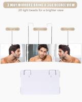 Espejo Iluminado de 360 Grados, lente autocortante, Espejo de maquillaje recargable, con Espejo de aumento de 10x. - details 1