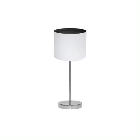 FABRILAMP Lámpara de Mesa Sobremesa Tatiana 1xe14 Niquel/blanco-madera Negra 42x17x17 Cm - Diseño Elegante - 1