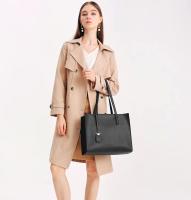 Bolso de mano para mujer, bolso grande de piel suave, bolso de hombro sencillo con cremallera para la escuela, el trabajo y el ocio (Negro) - details 2