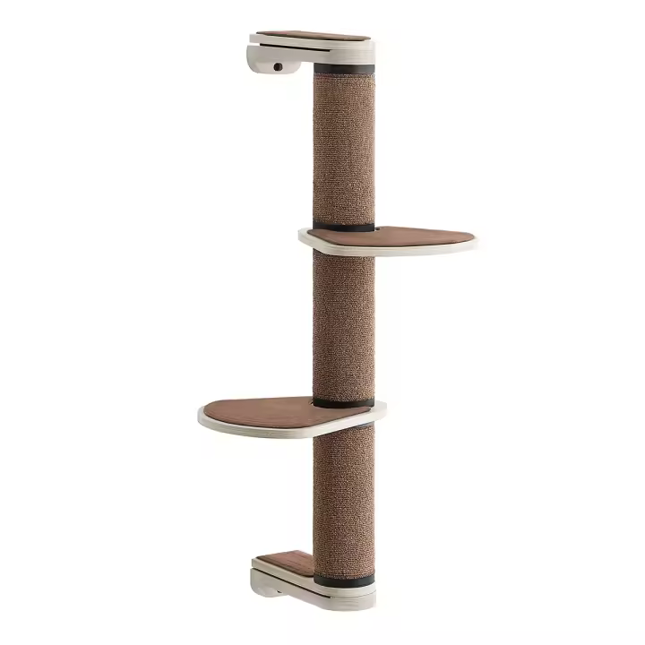 Feandrea Colección Clickat - N.006 Clickat Rascador, Montaje Super Rápido, Ampliación Ilimitada, Piezas Reemplazables, 101 cm de Altura, Rascador de Pared，10,5 cm de Poste, con 2 Estantes - 1
