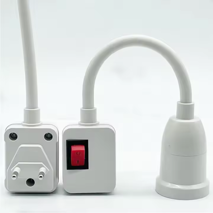 Soporte De Bombilla Giratoria E27 Con Interruptor Enchufe EU Para Lámpara LED Base De Mesa Soporte De Bombilla Directo Plug-in - 1